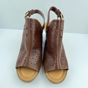 Dr. Scholl's Heels Open Toe Block Heeled Shoes Adjustable Strap Size 9